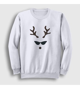 Presmono Unisex Beyaz Female Deer Yılbaşı Sweatshirt 271697tt