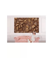 3d Ahşah Geometrik Desenli Duvar Kağıdı-5624