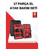 17 Parça Manikür Seti El Ve Ayak Bakımı Törpü Cımbız Tırnak Temizleme