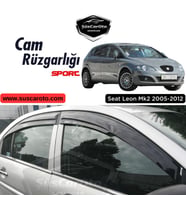 Seat Leon Mk2 2005-2012 Uyumlu Mugen Cam Rüzgarlığı Seti Piano Black 4'lü İthal Parlak Siyah