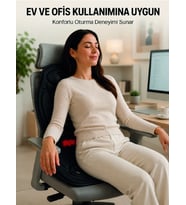 Isısıtmalı Titreşimli Masaj Koltuk Minderi Sırt Bel Boyun Destekli