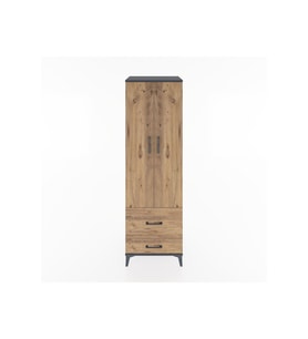 Hyperion Dolap 4 Raflı 2 Çekmeceli 2 Kapaklı 60x44x195 Antrasit-Çam