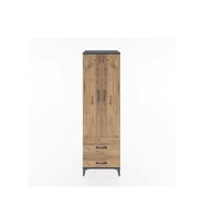 Hyperion Dolap 4 Raflı 2 Çekmeceli 2 Kapaklı 60x44x195 Antrasit-Çam