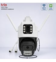 Trio TR-WX239 Çift Kameralı WiFi Güvenlik Kamerası Zoom Lensli PTZ Takipli IP66 12V Adaptör Dahil