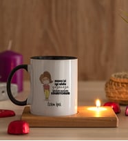 Kişiye Özel Maske İşi İyi Oldu Tasarım Esprili Ahşap Altlıklı Mumlu Siyah Kupa