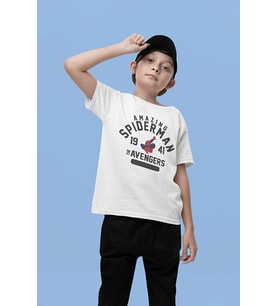 The Amazing Spider-Man Baskılı Unisex Avengers Film Çocuk Tişört (1-12 Yaş)