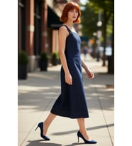Kadın Düz Desen Askılı Bodycon Midi Denim Elbise Şık ve Rahat Günlük Kombinler İçin Kaliteli