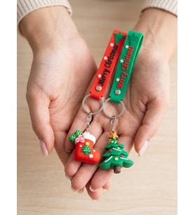 2 Adet Yılbaşı Noel Slikon Anahtarlık – Yeni Yıl Charm Çanta ve Anahtar Süsü
