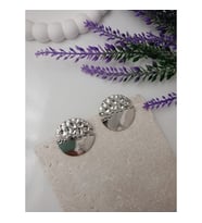 Lente Aksesuar Yuvarlak Ezme Plaka Küpe - Sezon Trendi Kadın Küpe (Silver)