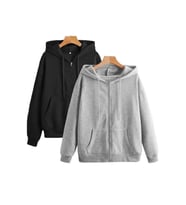 2'li Paket Fermuarlı Mevsimlik Sweatshirt (Siyah)