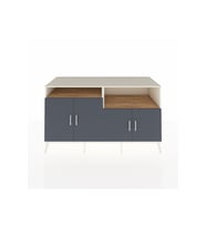 Kronos Konsol 4 Raflı 4 Kapaklı 176x59x99 Aytaşı-Antrasit/Çam
