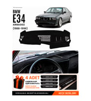 BMW E34 (1988-1996) AİRBAGSİZ Uyumlu Torpido Örtüsü Torpido Kılıfı - Siyah
