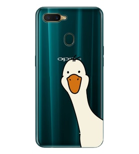 Oppo A5S/AX7/A12 Uyumlu Sevimli Ördek Desenli Şeffaf Telefon Kılıfı