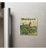 Moldova Moldova - Posta Pulu Temalı Ülke - Baskılı Buzdolap Magneti Kare - 9x9 cm