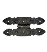 Antika Tarz Dekoratif Pirinç Düğmeli Menteşe - 142x69 mm, Oksit