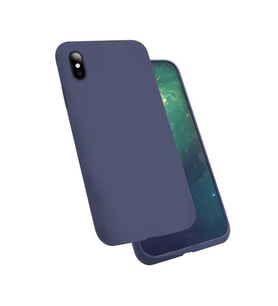 Apple Apple iPhone X Kılıf Kadife Ultra Esnek İnce Camera Protected Velvet Case (Lacivert)