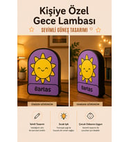 Kişiye Özel İsimli Sevimli Güneş Gece Lambası Sıcak Işıklı Çocuk ve Bebek Odası Dekoru