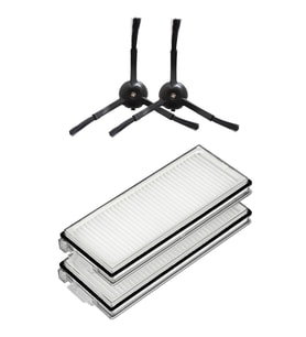 Roborock QRevo Pro Uyumlu 2 Adet Hepa Filtre 2 Adet Siyah Yan Fırça