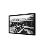 Nostaljik Tren Garı Çerçeveli Mdf Tablo