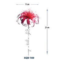 XQB-789 ORTA BOY RENKLİ LOTUS ÇİÇEK DESEN LİFE İS BUT A SPAN GEÇİCİ DÖVME-TATTO