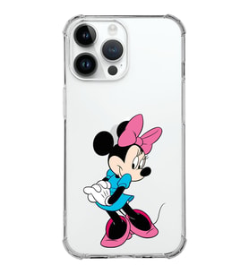 Apple iPhone 14 Pro Uyumlu Köşe Korumalı Antişok Kapak  Minnie Mouse Tasarımlı Şeffaf  Kılıf