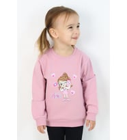Breeze Kız Çocuk Sweatshirt Havalı Kız Baskılı 1.5-5 Yaş, Gülkurusu