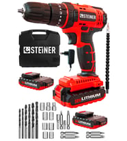 Steiner Germany Technology Darbeli 58 V 5 Ah Metal Şanzıman Çift Akü Şarjlı Vidalama Matkap Red + Set