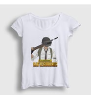 Presmono Kadın Beyaz Cartoon Pubg T-Shirt 29944tt