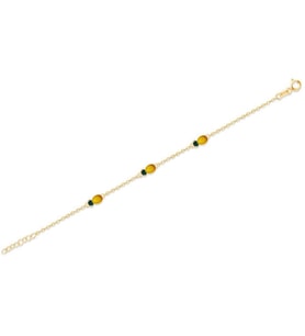 Diamond Line-Gülaylar 14 Ayar Sarı Altın Ananas Meyve Figürlü Bileklik