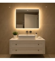 Digital Hayat Kare LED Ayna  50-80cm  Beyaz Gün Işığı Amber Mavi Kırmızı RGB Seçenekli Banyo Makyaj Aynası (Günışığı)