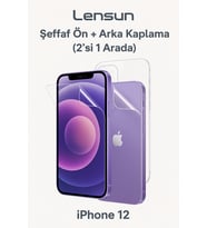 Apple Uyumlu iPhone 12 Lensun Nano Şeffaf Ön + Arka Kaplama 2 Si 1 Arada