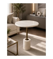 Bronz Metal Yan Sehpa 45 cm 60 cm