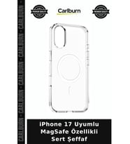 iPhone 17 Uyumlu MagSafe Özellikli Sert Şeffaf Telefon Nesnesi Cihaz Aksesuarı Mobil Kap