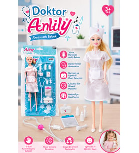 Anlily Doktor Bebek ve Aksesuarlı Oyun Seti 30 cm Hemşire Oyuncak Bebek