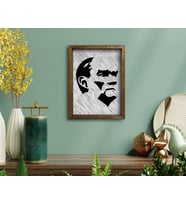 BK Home Atatürk Tasarımlı Doğal Masif Ahşap Çerçeveli Tablo-44