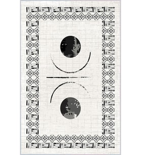 Eliana Home Baskılı, Yıkanabilir Kaymaz Taban Salon Halısı LNA0181-SD1067 100x150 cm (Krem)