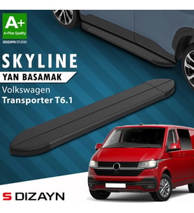 S-Dizayn VW Transporter T6.1 Kısa Şase Skyline Siyah Yan Basamak 213 Cm 2019-2024 A+ Kalite