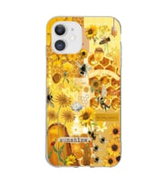 Iphone 11 Uyumlu Sunshine Arı Kolaj Tasarımlı Şeffaf Telefon Kılıfı