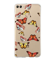 PrintiFy Huawei Y9 2018 ile Uyumlu 1mm Slim Fit Water Color 2 Baskılı Şeffaf  Kılıf