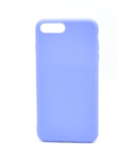 iPhone 7 Plus / 8 Plus Uyumlu Düz Renk Esnek Yumuşak Silikon Kılıf  Rubber Açık Mor