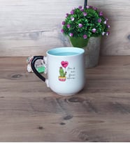 Arkadaşa Hediye Kaktüs Kupa Bardak Sihirli Oval Fotoğraflı Doğum Günü Hediyesi
