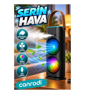 USB Girişli Çift Fanlı Masaüstü Soğutucu – Nemlendirici Sprey ve 3 Hız Seviyesi