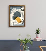 BK Gift Otel Odası Konseptli Doğal Masif Ahşap Çerçeveli Tablo 45x65cm-85