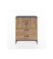 Arges Şifonyer 2 Raflı 2 Çekmeceli 2 Kapaklı 88x30x106 Antrasit-Çam