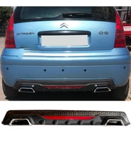 Peugeot 407 Siyah Difüzör Difizör Kare Egzoz Görünüm Reflektörlü