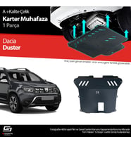 S-Dizayn Dacia Duster Çelik Karter Muhafaza 2018-2023 A+ Kalite (Karışık)