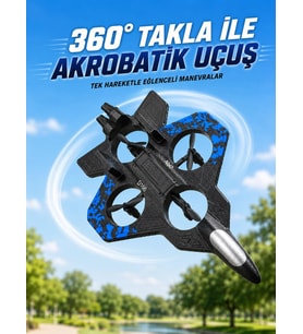 Uzaktan Kumandalı Savaş Uçağı Drone 2.4 GHz Jiroskoplu Tek Tuş Kalkış İniş 360° Dönüş