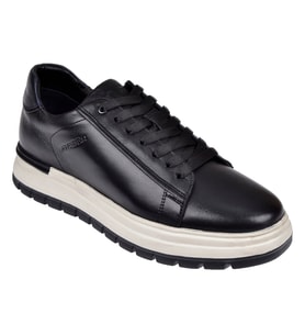 Voyager Hakiki Deri Erkek Spor Ayakkabı Sneaker VOY-387 SİYAH