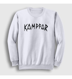 Presmono Unisex Beyaz Logo Kampfar Metal Sweatshirt 423883tt (Beyaz)