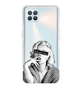 Oppo Reno 4 Lite Uyumlu Marilyn Monroe Desenli Şeffaf Telefon Kılıfı